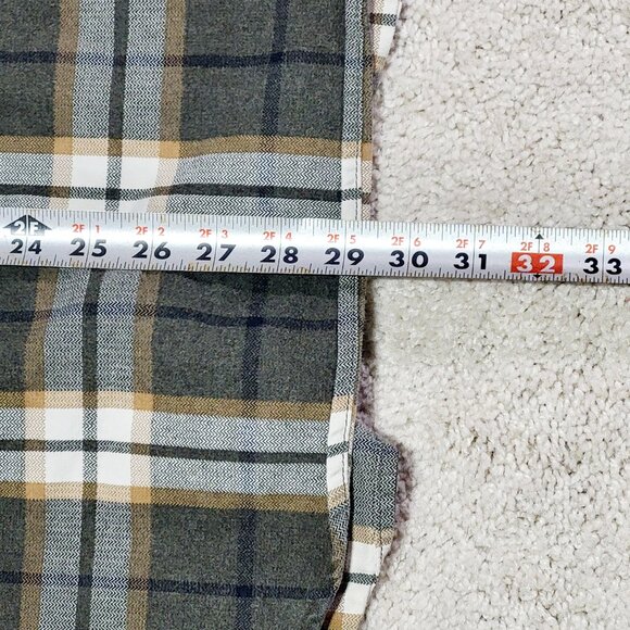 Carhartt Flannel Button Down Shirt Men M Green Original Heavyweight Madras Plaid - Picture 6 of 7